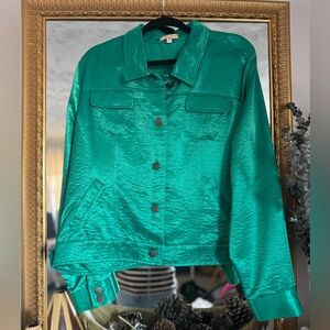 Choices Teal Satin Women's Jacket